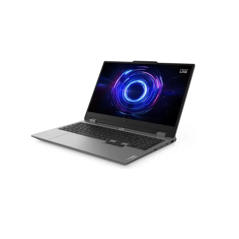 Lenovo Lenovo LOQ 15IRX10 Laptop | | Intel i5-13450HX Processor | 16GB DDR5 RAM | 512 GB SSD | NVIDIA RTX 5050 8GB | 15.6” FHD Display (144Hz) | Windows 11 Professional Licensed | luna Grey — angle 3 view